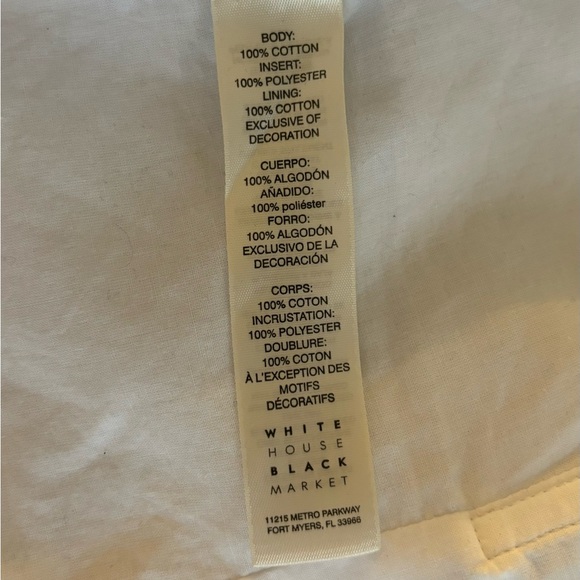 Shoulderless blue and white lace cotton top with puffed sleeves - Picture 8 of 9